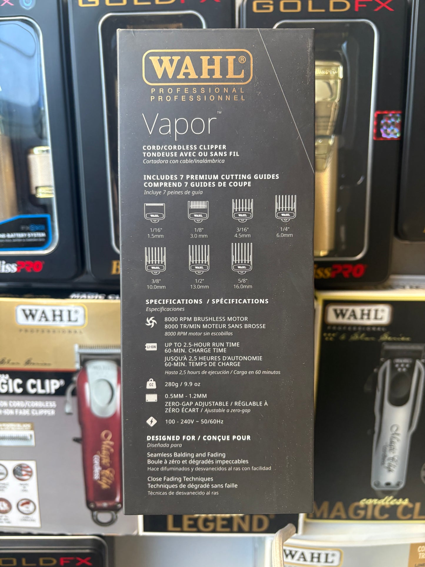 Wahl Professional 5つ星ベイパークリッパーコード付きコードレス操作 F32 0ギャップ調節可能ブレード適応速度 WAHL 5 Star Vapor ウォール